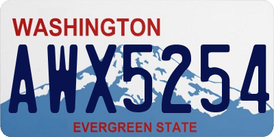 WA license plate AWX5254