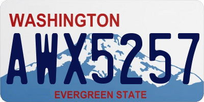 WA license plate AWX5257