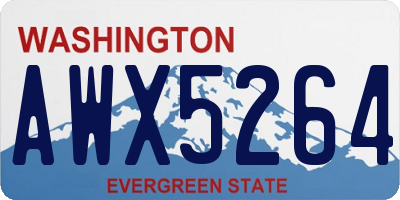 WA license plate AWX5264