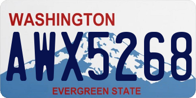 WA license plate AWX5268