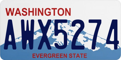 WA license plate AWX5274