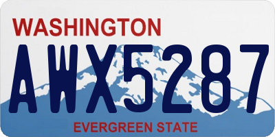 WA license plate AWX5287