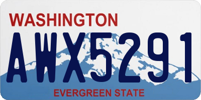 WA license plate AWX5291