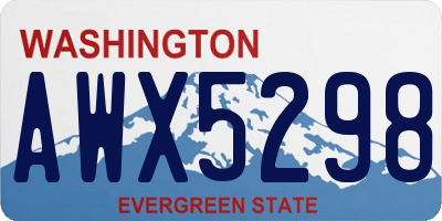WA license plate AWX5298