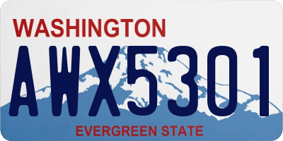 WA license plate AWX5301