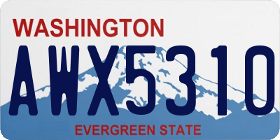 WA license plate AWX5310