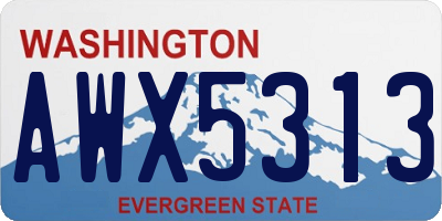 WA license plate AWX5313