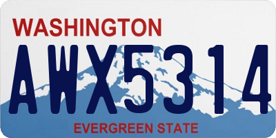 WA license plate AWX5314