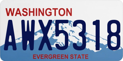 WA license plate AWX5318