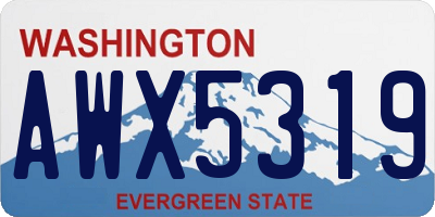 WA license plate AWX5319