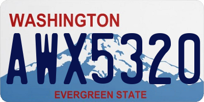 WA license plate AWX5320