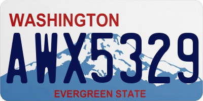 WA license plate AWX5329
