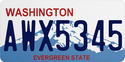 WA license plate AWX5345