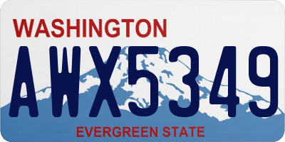 WA license plate AWX5349