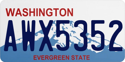 WA license plate AWX5352