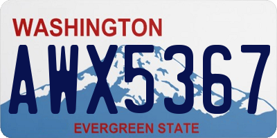 WA license plate AWX5367