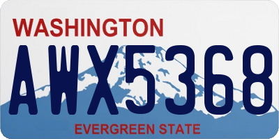 WA license plate AWX5368