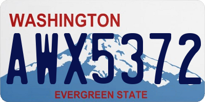 WA license plate AWX5372