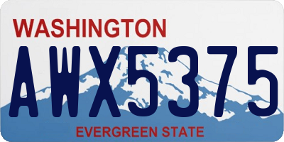WA license plate AWX5375