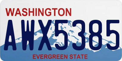 WA license plate AWX5385