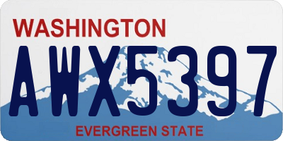 WA license plate AWX5397