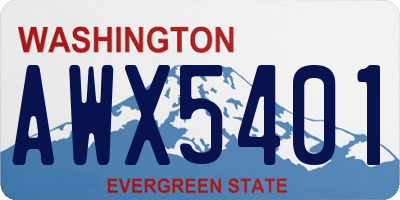 WA license plate AWX5401