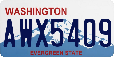 WA license plate AWX5409
