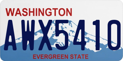 WA license plate AWX5410