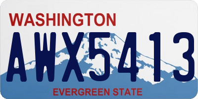 WA license plate AWX5413