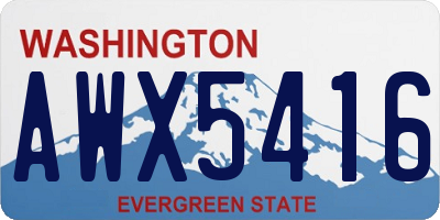 WA license plate AWX5416