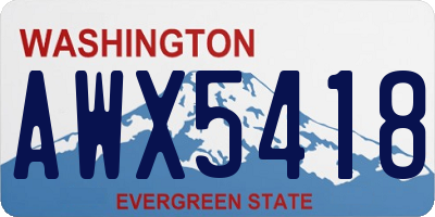 WA license plate AWX5418