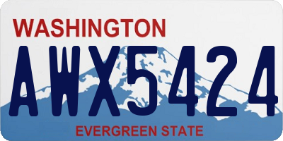 WA license plate AWX5424