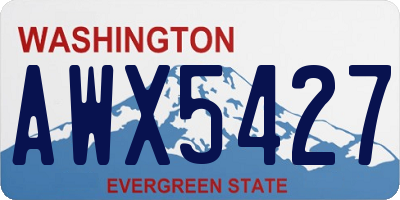 WA license plate AWX5427