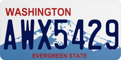 WA license plate AWX5429