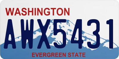 WA license plate AWX5431
