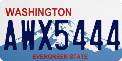 WA license plate AWX5444