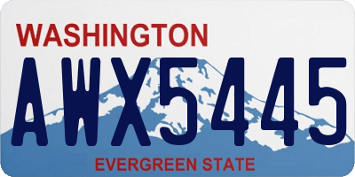 WA license plate AWX5445