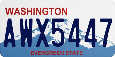 WA license plate AWX5447