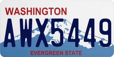 WA license plate AWX5449