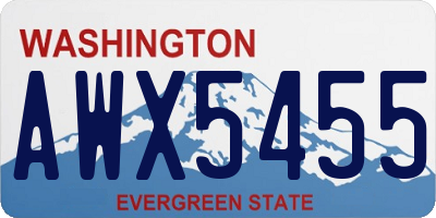WA license plate AWX5455