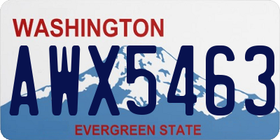 WA license plate AWX5463