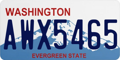 WA license plate AWX5465