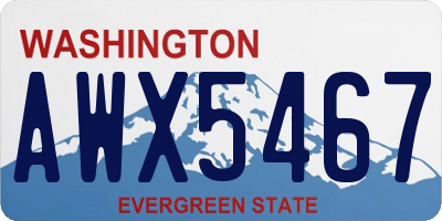 WA license plate AWX5467