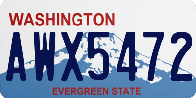 WA license plate AWX5472