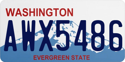 WA license plate AWX5486