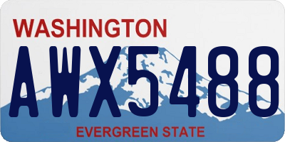 WA license plate AWX5488