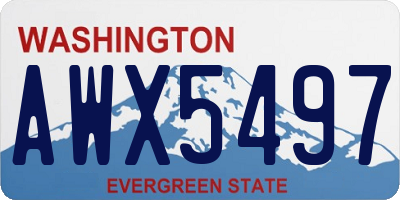 WA license plate AWX5497