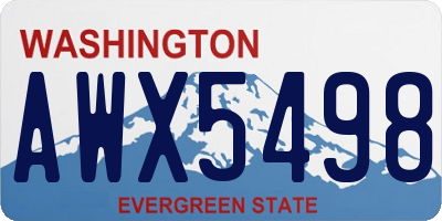 WA license plate AWX5498