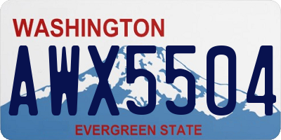 WA license plate AWX5504
