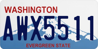 WA license plate AWX5511